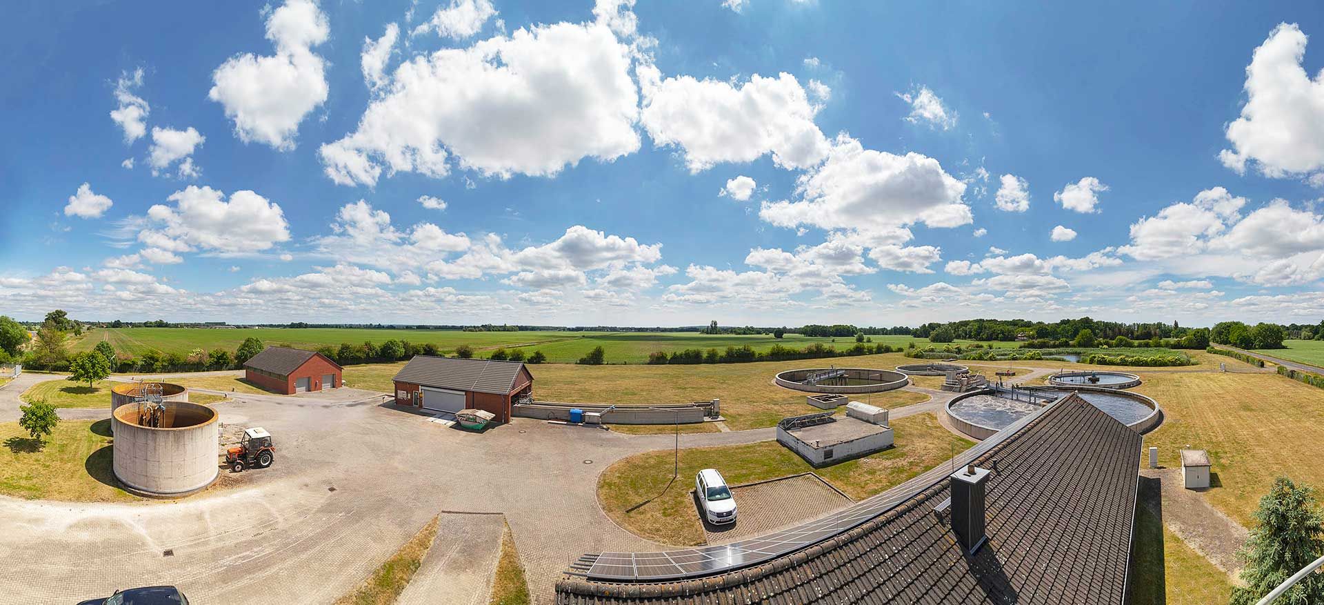 Panoramafoto der Kläranlage Manchnow